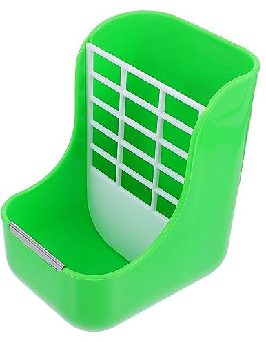 YARNOW Rabbit Grass Holder and Food Pot Fixed Feeding Rack, Green Plastic 2-in-1 Grass Tray for Cage Feeding, Suitable for Rabbits, Guinea Pigs and Chinchillas