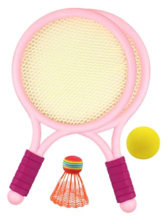 JUMPLAWN Badmintonschläger Set Für Outdoor Sport Pinke Schläger Federbälle Freizeitspielzeug Für Jungen Und Mädchen Für Training Und Spaß Im Freien