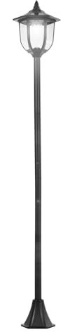 Outsunny Lampada da Giardino Lampada da Terra Lampione LED da Esterno Energia Solare Impermeabile IP44, 26.5x26.5x177 cm, Nero