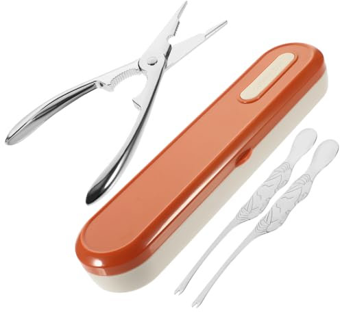 Gatuida Pinza per Aprire Granchi e Aragoste Utensili per di Mare Forchette per Sbuffare di Aragosta di Strumenti per Mangiare di Mare Morsetto Ergonomico Antiscivolo