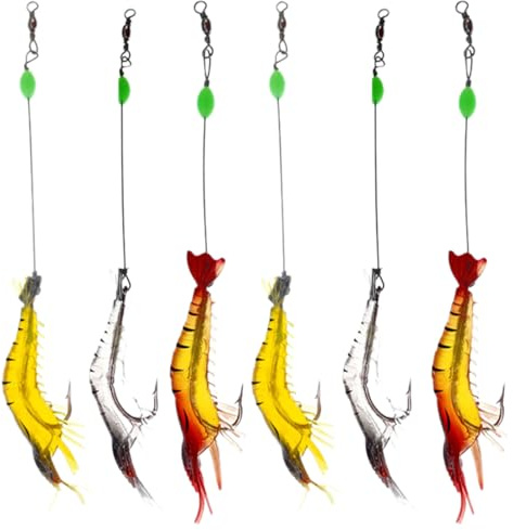 Artificial Silicone Soft Bait Set Luminous Swimbait Shrimp Fishing Lure with Hooks Fishing Tackle Freshwater/Saltwater