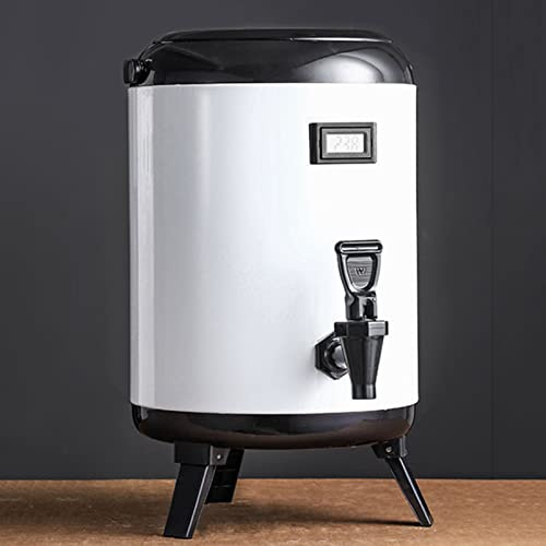 Insulated Beverage Dispenser - Stainless Steel Coffee Carafe with Thermometer, Hot & Cold Water Jug, Iced Tea & Juice Cooler for Parties, Events & Gatherings