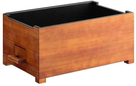 Glownary Mahogany Wood Chafer Stand, Brown, 22 x 14.25 x 9 Inches, Full Size, Built-in Drawer for Fuel Storage, Rectangle