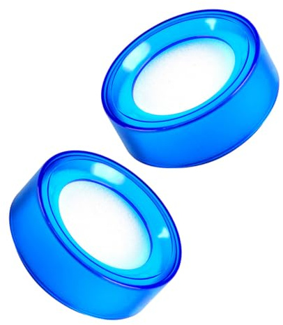 HANABASS Humedecedor para Dedos Esponja Contadora Redonda Transparente Azul, 2 Unidades, Plástico Absorbente para Manejo Oficina, Banco y Escuela