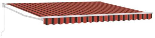 hliofuir Toldo con brazo articulado 350 x 250 x 165 cm, toldo manual para terraza de poliéster, toldo retráctil para jardín, terraza y piscina, color rojo y negro