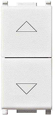 Pulsante Doppio Tasto Saliscendi 1P+1P 16A Bianco Compatibile Vimar Plana