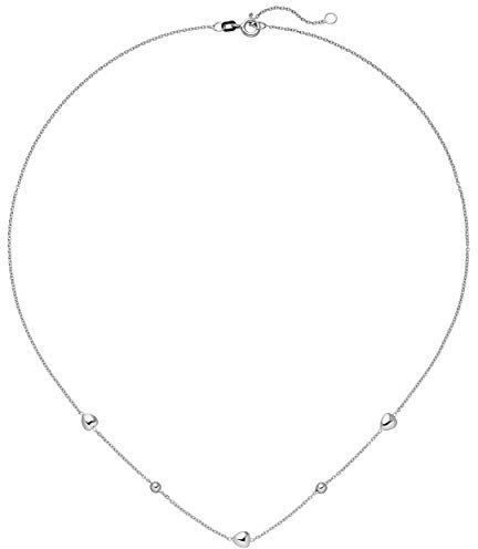 Jobo Damen-Halskette aus 925 Sterling Silber mit Herzen und Kugeln 45 cm