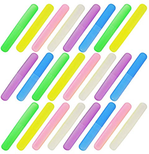 24PCS Toothbrush Holder Travel Case Clean Safe Storage For Travel Bathroom