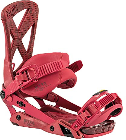 Nitro Herren Phantom '22 All Mountain Freeride Freestyle Premium Bindung Snowboardbindung, F.C.S. -RED, M