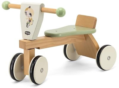 Tiny Love Holz Laufrad , Laufrad, Baby Lauflernrad, gummierte Räder, fördert motorische Fähigkeiten, kognitive Entwicklung, bequemes natürliches Design, 18–36 Monate, Boho Chic