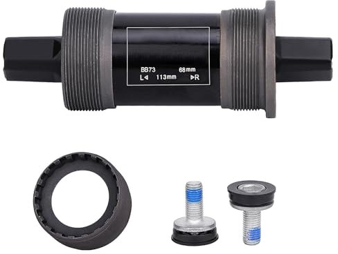 TULEBOLIAN Fahrrad-Innenlager,BB73-68-113mm,Innenlager Fahrrad Tretlager,für Vierkantkegelspindelkurbel,mit Schrauben,für Mountainbike