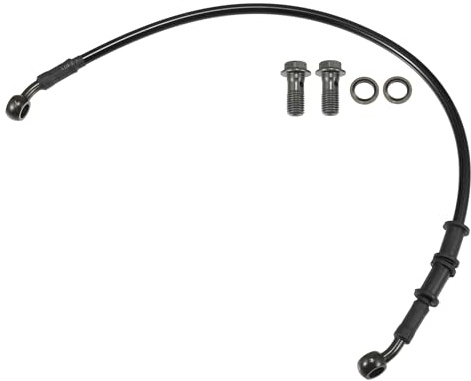 Motoforti Manguera De Freno Universal Para Motocicleta, Atv, Motocross, Línea De Freno Hidráulico Trenzada, 50 Cm, Duradera, De Metal, Color Negro Y Verde Militar, 1 Juego