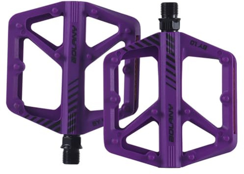 Kexpery Nylon Pedal DU Sealed Bearing Mountain Bike Pedals with Reflector Platform Pedal Bike Accessories (Purple)