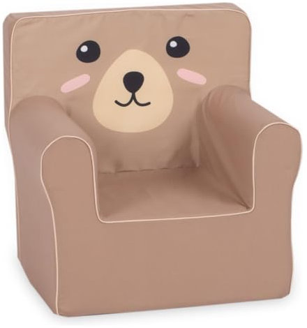 Gomoor Kindersessel ab 1 Jahr – Bequem und Leicht – Sessel Kinderzimmer – Waschbarer Bezug – Weiche Schaumstoffpolsterung (Braunbär)