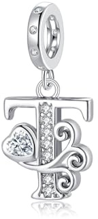 Letter Charms für Pandora Armbänder Silber Alphabet Initiale Charms T Bead Anhänger Schmuck Geschenk für Frauen Mädchen