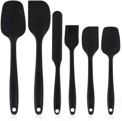 HTTDSLF 6 Pezzi Spatole, Cucchiaio, Spatola Cucina Silicone, Spatola da Cucina Utensili, Set di Spatole da Cucina in Silicone, per Cottura e Miscelazione, Grigliare