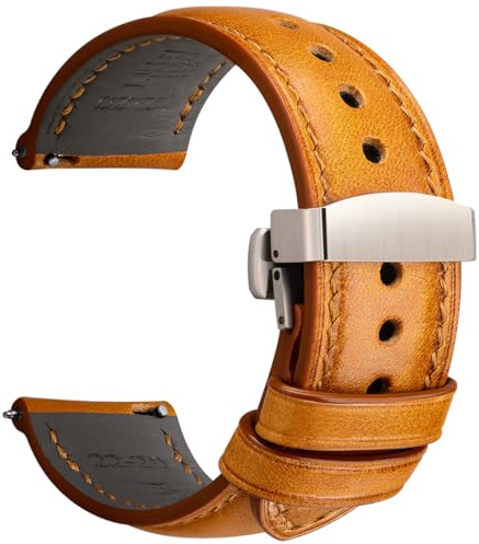 REZERO Cinturini per Orologio in Pelle Toscana, Artigianali con Rilascio Rapido, Bracciali in Pelle a Concia Vegetale di Alta Qualità, Ricambi Cinturino da Uomo 19/20/21/22/24mm