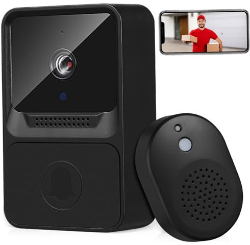 DIYEAH Sonnette Vidéo WiFi sans Fil avec Caméra Interphone Intelligent pour Maison Bureau Nuit