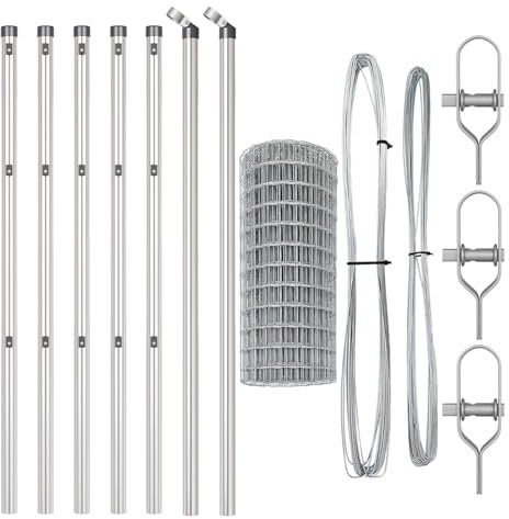 vidaXL Valla Euro con 7 Postes de 0.6 x 10m en Acero galvanizado Gris. Es una Cerca Duradera para Exteriores, Resistente a los UV y con un diseño Estiloso delimitar tu jardín o como so