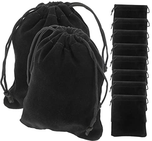 OATIPHO Lot de 10 Paquet Présents en Tissu Velouté Cordon de Serrage, Légers et Faciles à Ranger, pour Bijoux et Décorations Lors de Fêtes