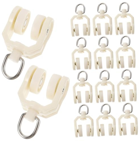 ABOOFAN Patins à Rideaux Glissières De Rideau De Remplacement 30 Pièces en Plastique Poulies Légères Et Roulantes pour Rails Droits Et Courbes, Usage Domestique Et Bureau