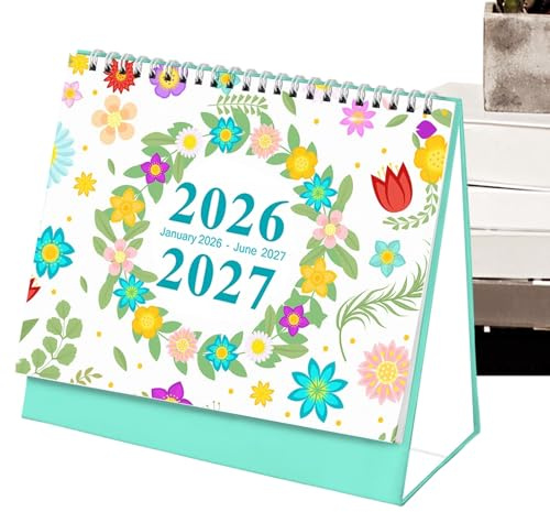 JINGLING Calendrier de Bureau 2026-2027 - Planificateur 18 Mois,Calendrier De Bureau | pour Maison Travail Étude Vacances Voyage École Quotidien Chambre à Coucher Fête Dortoir