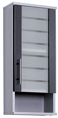 Schildmeyer Niko Hängeschrank 113288, silber glanz-anthrazit glanz, 30,3/20,5/70,8 cm