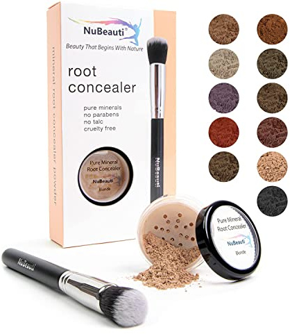 Root Touch Up and Concealer Powder - 11 True-to-Nature Shades - Zero Fragrance, Talc or Parabens - Hairline Powder With Brush by NuBeauti (Blonde)