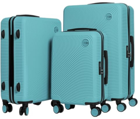 CABIN GO 5513 - Set di 3 valigie - bagaglio a mano da 55 cm, valigia media da 65 cm, valigia grande da 76 cm, in ABS rigido
