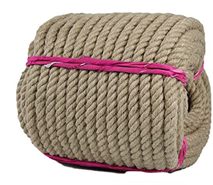 Cuerda de cáñamo Cuerda de manila trenzada de yute para interiores y exteriores, multiusos, para uso general, cuerda de sisal, cuerda de yute para manualidades, rascador de gatos, deportes, paisajismo