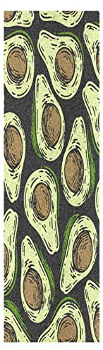 Mnsruu Avocado Grüne Frucht Braun Skateboard Griffband Sandpapier Griptape Rutschfestes Blasenfrei Blatt 1 Stück Longboard Aufkleber Scooter 22,9 x 83,8 cm