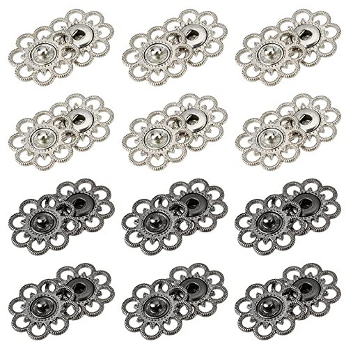 NBEADS 20 Set Legierung Druckknöpfe, 2 Farben Vintage Metall Druckknöpfe Zum Annähen Für Kostümdesign Handtasche Kleidung Nähen Handwerk DIY Lieferung, 25 mm In Durchmesser