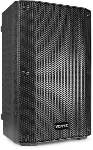 VONYX VSA10BT 10 Active PA Speaker Bi-Amplified 500W with Bluetooth, USB MP3 Playback, LCD ID3 Display, Stage Monitor Design & Remote Control - Ideal for DJs, Bands, Venues & Announcements