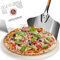 BABEQ - Pizzastein für Grill & Backofen inkl. Pizzaschieber - Pizza-Ofen-Stein rund Ø 38cm 1,5cm dick mit Pizzaschaufel - Cordierit Steinplatte für Gasgrill, Elektrogrill, Holz-Kohlegrill & Backofen