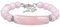 Nupuyai Rose Quartz Crystal Beads Bracelet for Women, Energy Healing Stone Round Beads Adjustable Bracelet with Tube Stone Charm