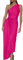 Minetom Robe de Soirée Femme Elegante Une Épaule sans Manches Plissée Party Cérémonie Mariage Demoiselle d'honneur Maxi Robe Longue Rose Vif M