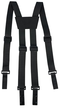 YUECIBAI Bretelles Suspender Harnais De Ceinture De Service À Bretelles Tactiques pour Hommes Jarretelles De Ceinture À Outils Réglables De 1,5 Pouces avec 4 Attaches À Boucles Kml913-Noir