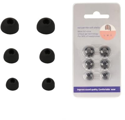 6 PCS Auriculares de Silicona Consejos para los oídos de Repuesto para CMF by Nothing Buds Pro 2 Eartips Auriculares Kits Cubierta Consejos para los Auriculares Orejera Eargels Accesorios (Negro)
