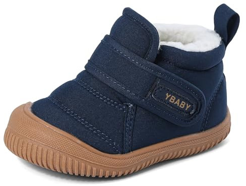 Cheerful Mario 1-5 Jahre Baby Jungen Mädchen Stiefel Lauflernschuhe Kleinkinder Winter Stiefel Warne Fell Gefüttert Winterscuhe Marine 24 EU