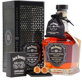 Jack Daniel's - Single Barrel Select - Whiskey 70cl 45% ABV (Includes Cufflinks, Whiskey Stones & Mesh Tin)