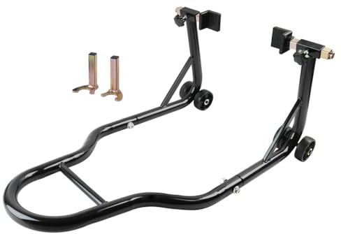 H RUO Motorcycle Rear Wheel Stand, 850lbs Load Capacity Lift Stand with U+L Fork Swingarm Spool, Adjustabe Motorcycle Lift Jack Stand for Motorcycle Sport Bike for Suzuki Yamaha Honda Kawasaki