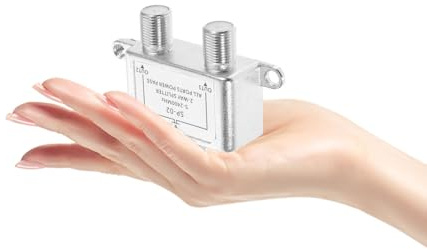SOLUSTRE Splitter Coassiale per Tv e Internet 5-2400 Mhz Divisore Segnale Aereo Bidirezionale 2 Vie Compatibile Catv Cavo Rg6 per Antenna Satellitare Uso Domestico
