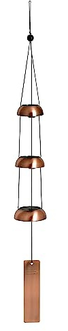 Woodstock Chimes Signature Collection, Woodstock Temple Bells, Trio (24'') Copper, Wind Bells for Outdoor, Patio, Home or Garden Décor (TB3C)