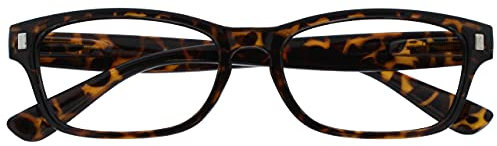 UV Reader Brown Tortoiseshell Reading Glasses Mens Womens Spring Hinges UVR010 +1.50