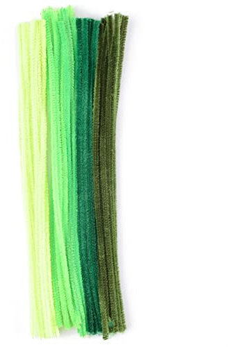 Vaessen Creative 1601-006 Pfeifenreiniger zum Basteln und Dekorieren, Cheniulle, Grün, 30 x 0.8 x 0.1 cm, 50 Einheiten
