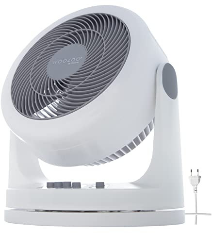 Iris Ohyama Woozoo, 33㎡, Ventilator, Weiß, 3 Geschwindigkeiten, Oszillierend, leise, Table Fan, Tischventilator, Lüfter, Bodenventilator, tragbarer, Portable, Cooling, Desk Fan, PCF-HM23