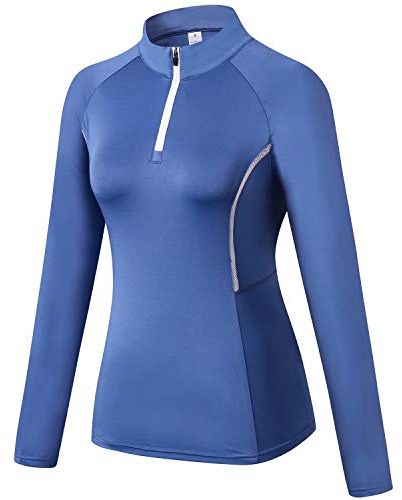Sillictor Womens 1/4 Zip Long Sleeve Running Top, Sports Thermal Base Layer