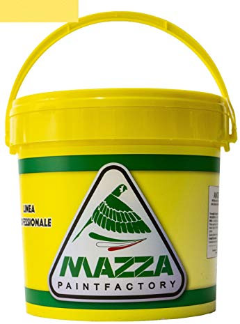 MAZZA Pittura Al Quarzo Per Muri Interni Ed Esterni Lt 5 Ad Alto Potere Coprente Colorificio (Giallo Limone Mz1125)