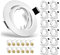 Yiahin 12x Einbaustrahler GU10 Schwenkbar Einbaurahmen GU10 68mm Rund Matt Weiß Metall Einbauleuchte Einbaurahmen Optik, Inkl. GU10 Fassung für LED oder Halogen Leuchtmittel