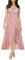 MIUSOL Women's Elegant V-Neck Lace Evening Formal Party Wedding Guest Long Dress (Large, Pink)